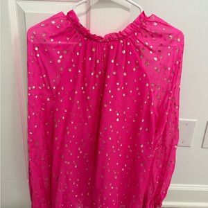 Lilly Pulitzer Fuchsia Blouse with Metallic Dots